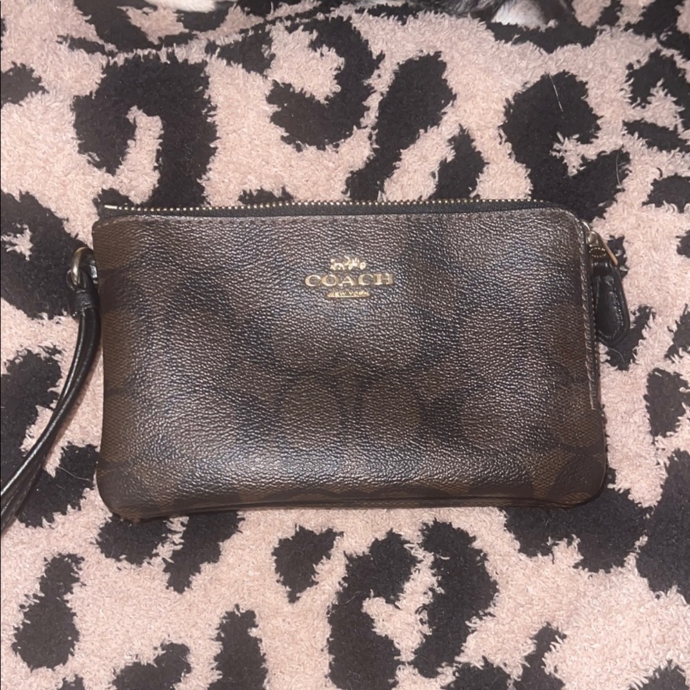 Coach Brown Wristlet